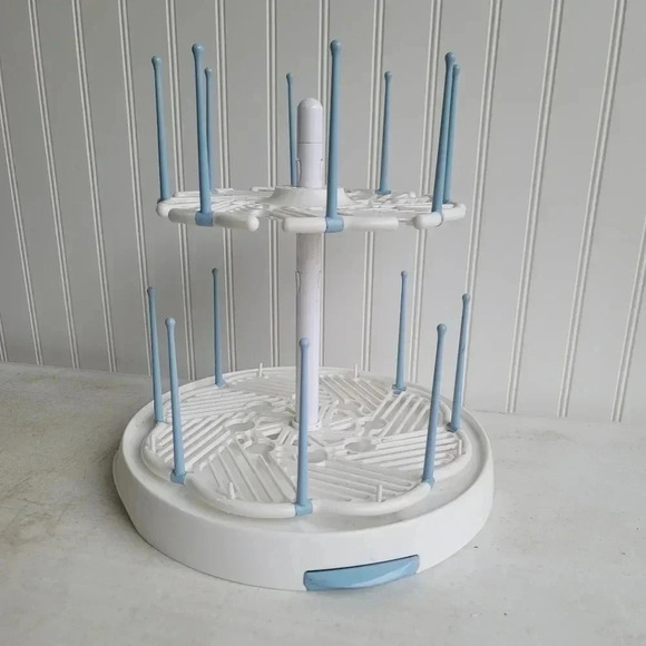 Munchkin High Capacity Baby Bottle Drying Rack White Blue 16 Bottles or Cups - Picture 1 of 10